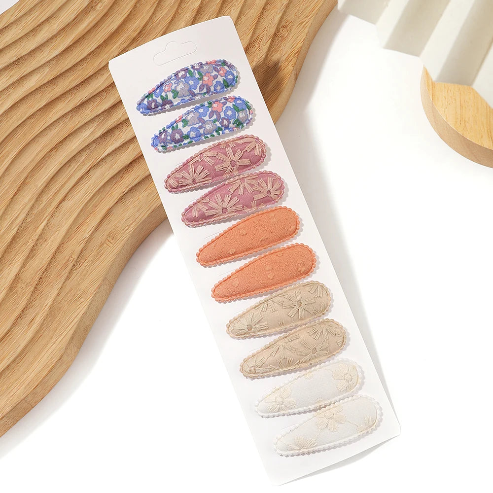 10 Pcs Cotton Alloy Hair Clips for Kids - Smarsty