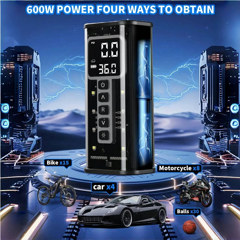 Portable Tire Inflator Air Compressor 6000mAh Battery - Smarsty