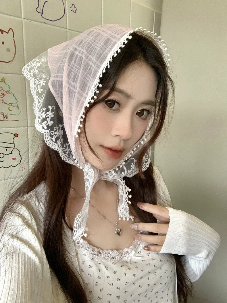 Sweet Flower Hair Scarf Headband Lightweight Summer - Smarsty