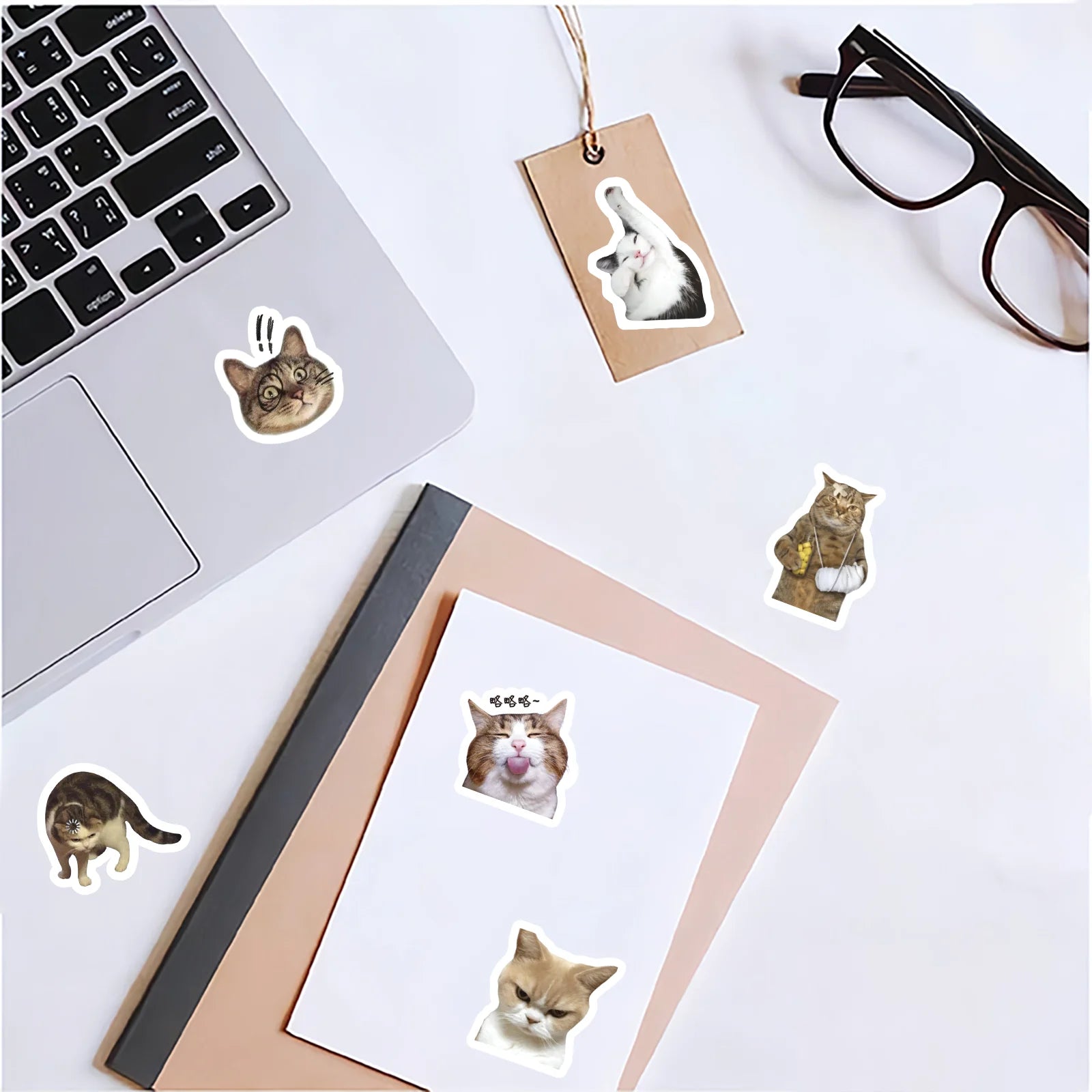 46pcs/Bag,Cat Stickers,Be for Suitcase Skateboard Luggage Laptop Phone Diy Sticke Decoration Stationery School Supplies Toys - Smarsty