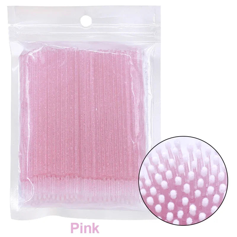 100Pcs Micro Cotton Swabs for Eyelash Cleaning - Smarsty