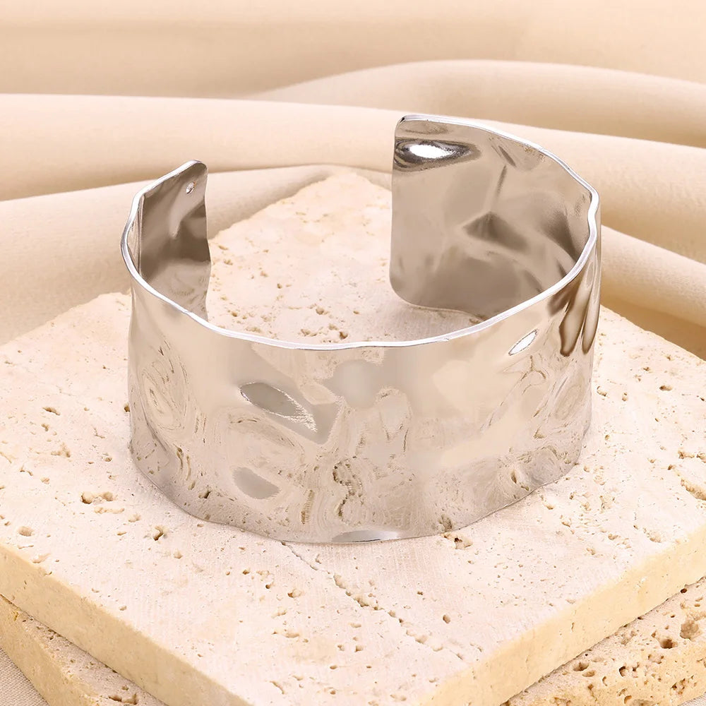 Luxury Gold Color Stainless Steel Cuff Bangle Bracelet - Smarsty