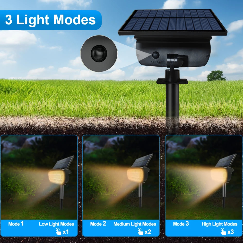 Solar Powered LED Spotlights for Outdoor Landscape Lighting - Smarsty