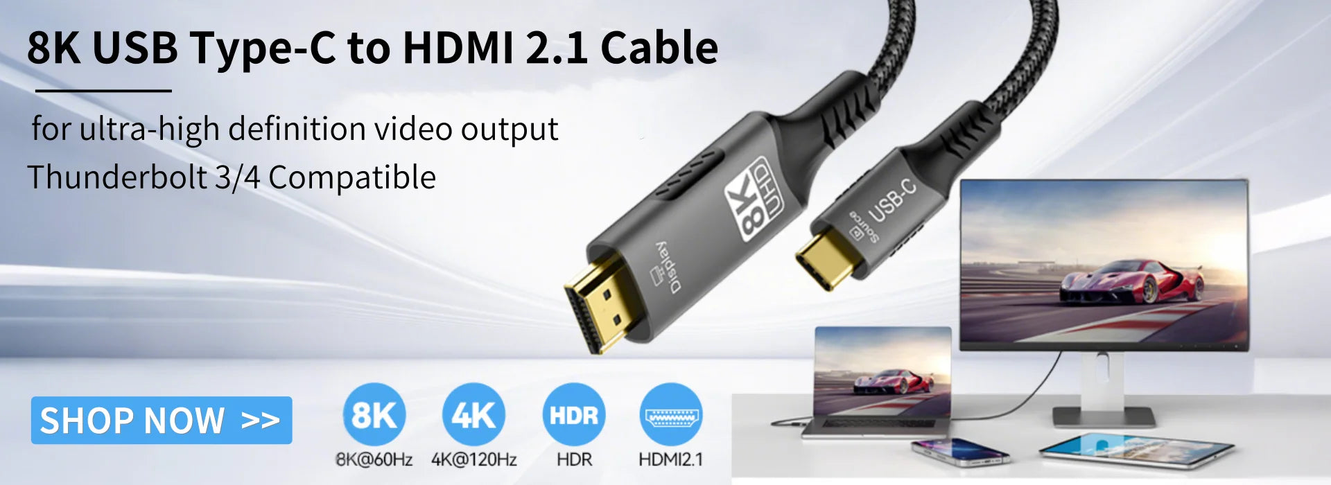 8K USB C to HDMI Cable for High-Speed Streaming - Smarsty