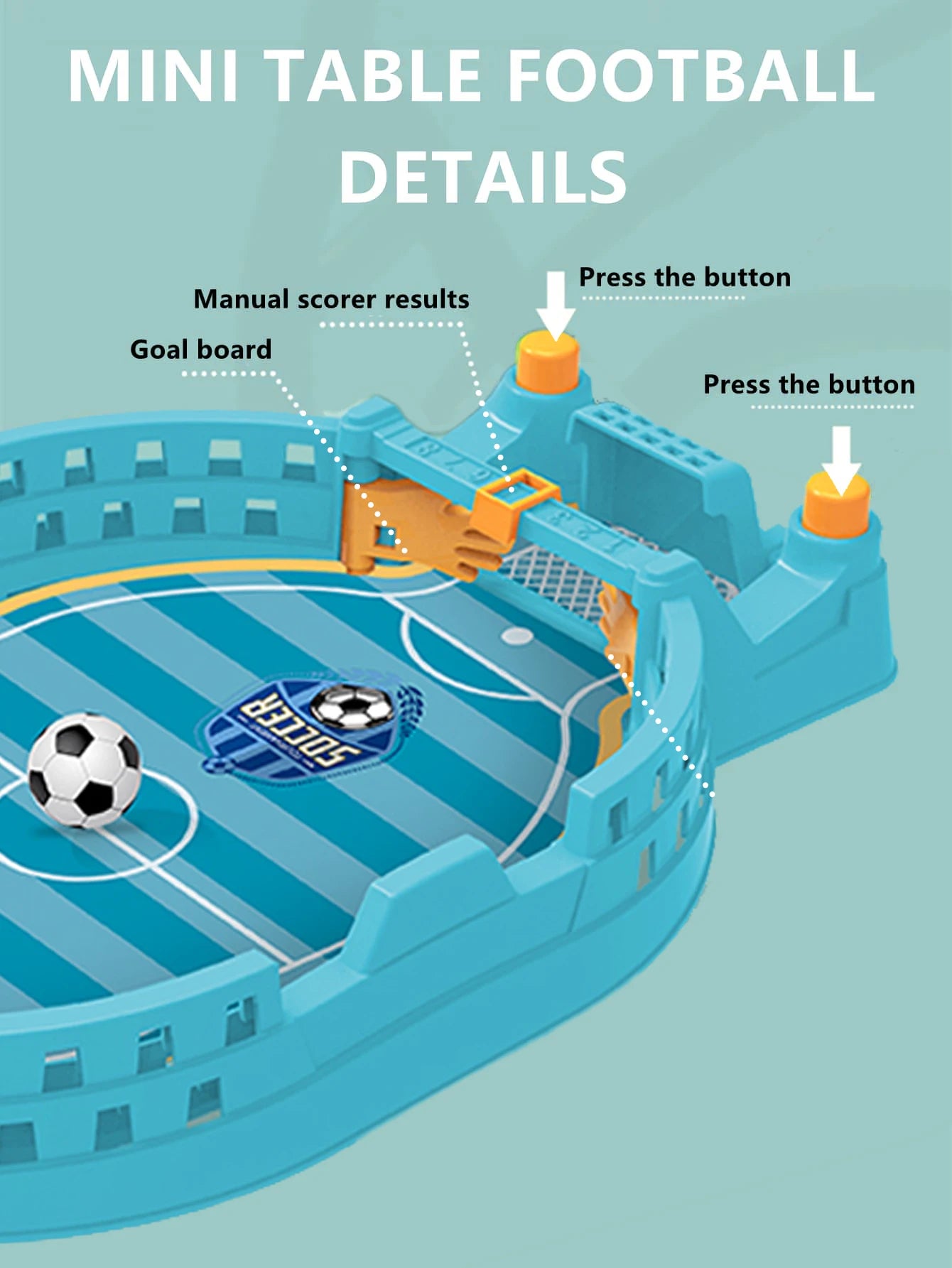 Football Table Mini Tabletop Interactive Game, Soccer Tabletops Competition Sports Games Desktop Catapult Toys for Family Game by Smarsty