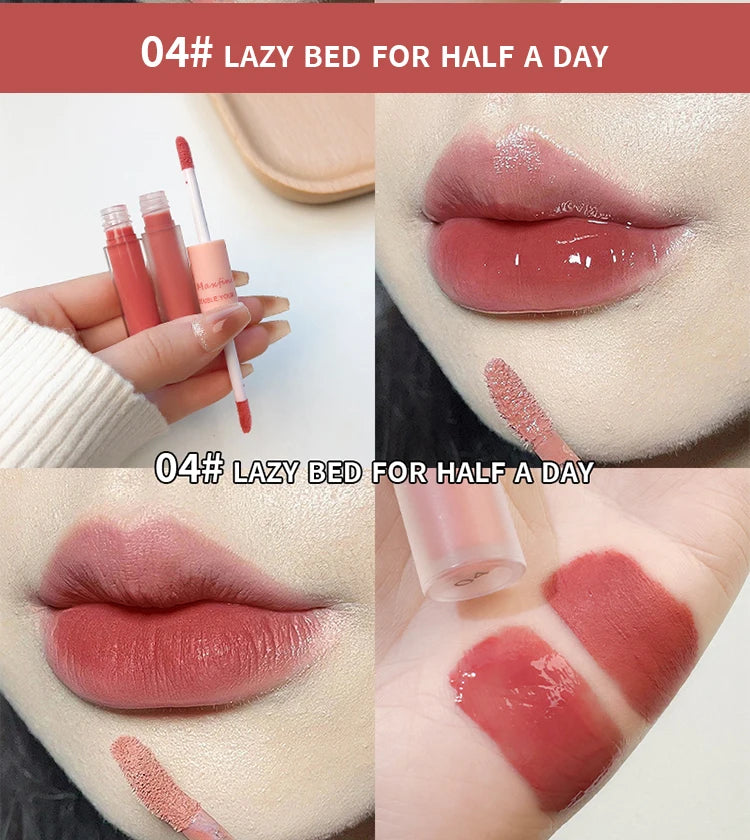 Double End Lip Glaze Glossy Color and Moisture - Smarsty