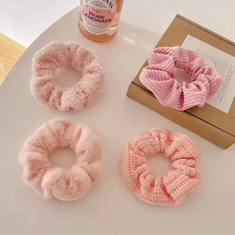 Plush Hair Scrunchies Set Soft Elastic Ponytail Holders - Smarsty