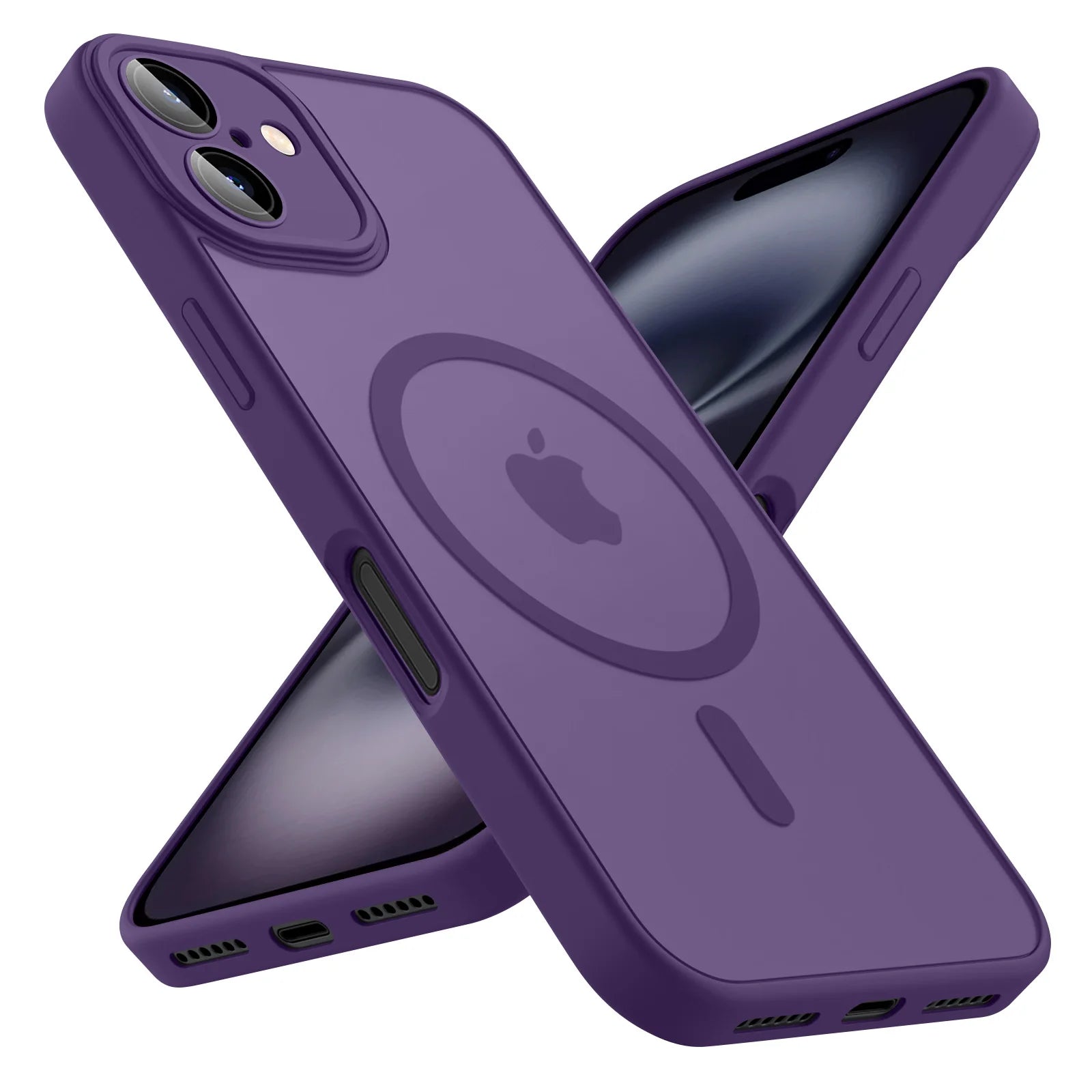 Luxury Frosted Phone Case For iPhone 16 15 14 13 12 11 Pro Max Plus 17 Air For Magsafe Matte Transparent Magnetic Cover - Smarsty