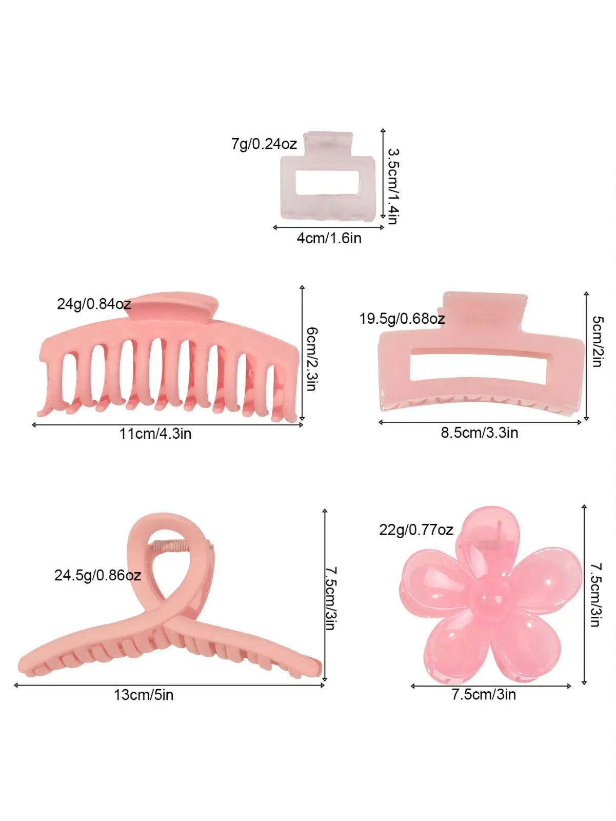 Mixed Color Hair Claw Clips Strong Hold For Curly Hair - Smarsty
