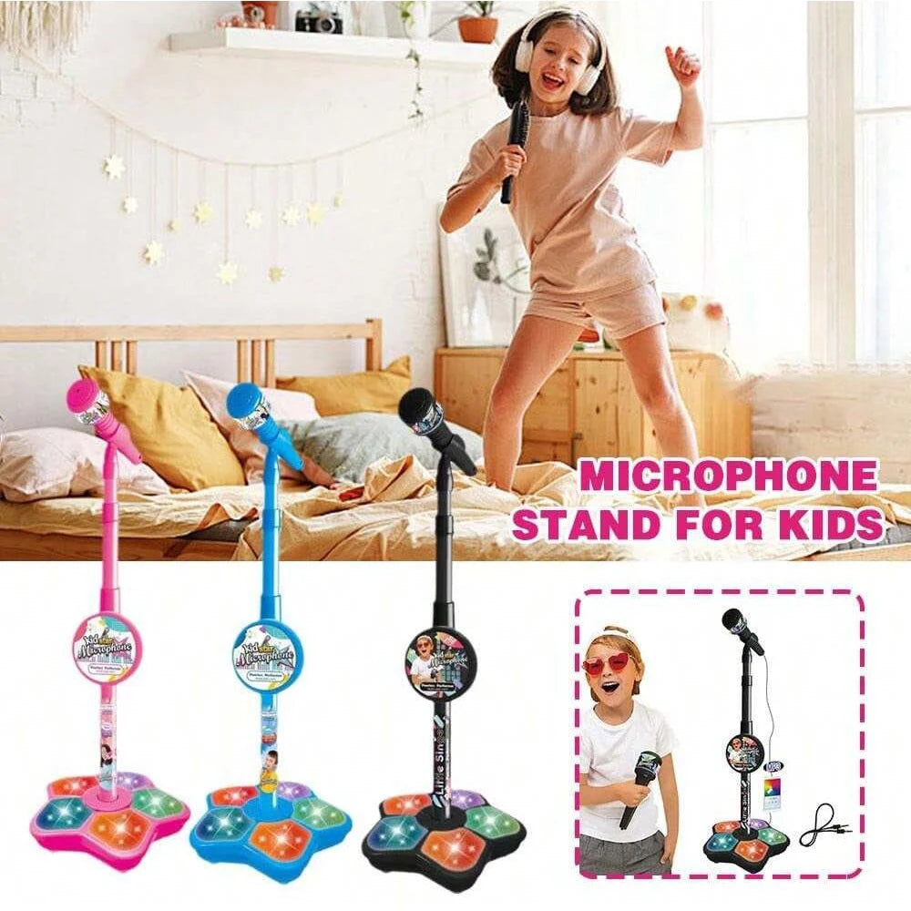 Kids Microphone Stand Toy, Portable Children's Karaoke Electronic, Durable Party Karaoke Microphone Stand, Kids Karaoke Machine by Smarsty