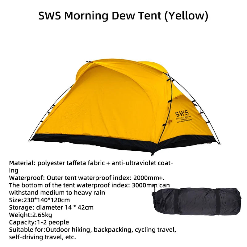 WELLHIKE Outdoor Portable Tent Single and Double Field Park Camping Equipment Rain and Sun Thickened Three Sseason Tent by Smarsty