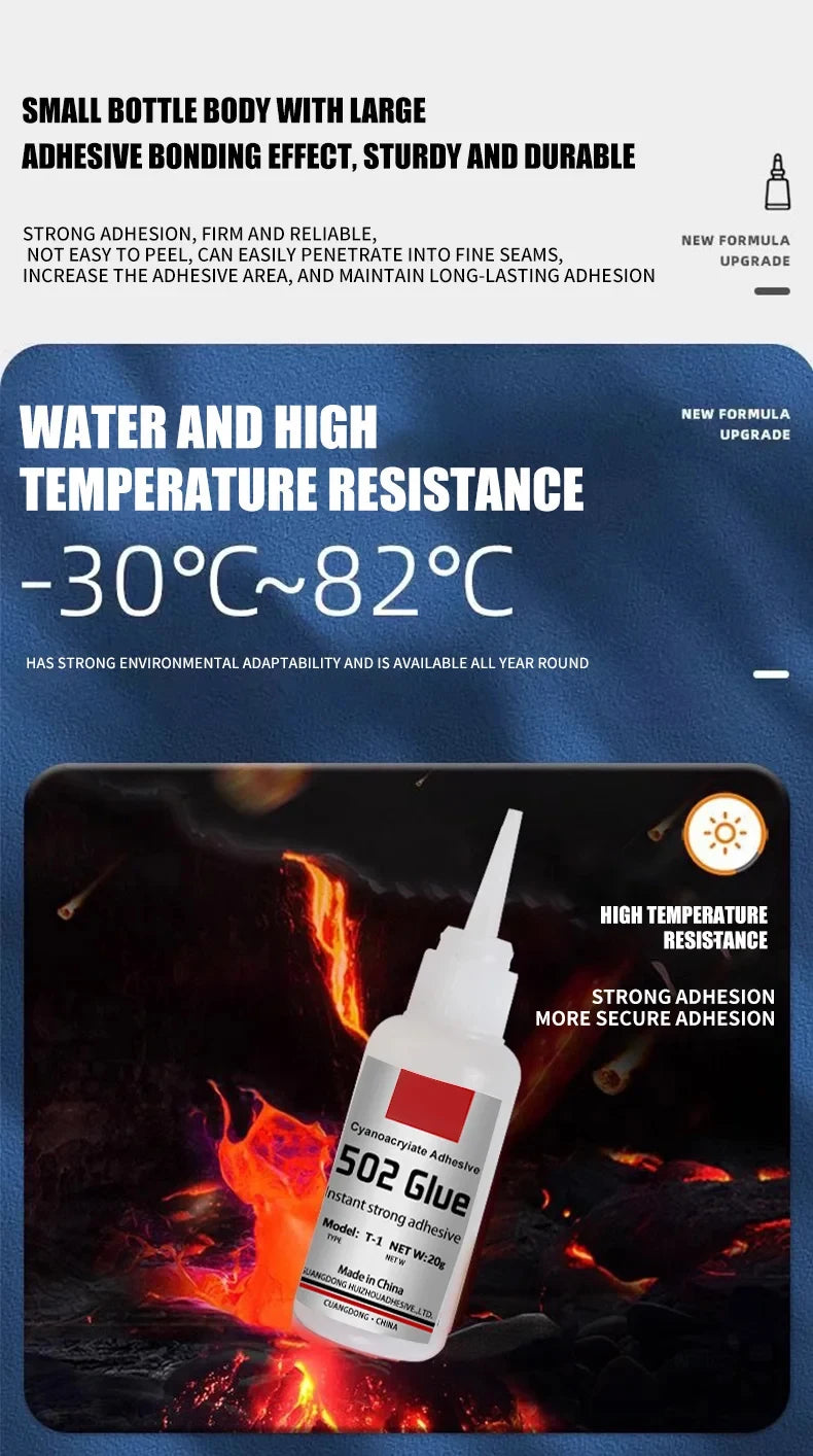 JXVX 1-5pcs 502 Super Glue Instant Quick-drying Cyanoacrylate Adhesive Leather Rubber Wood Metal Strong Bond Liquid Glue Tool - Smarsty