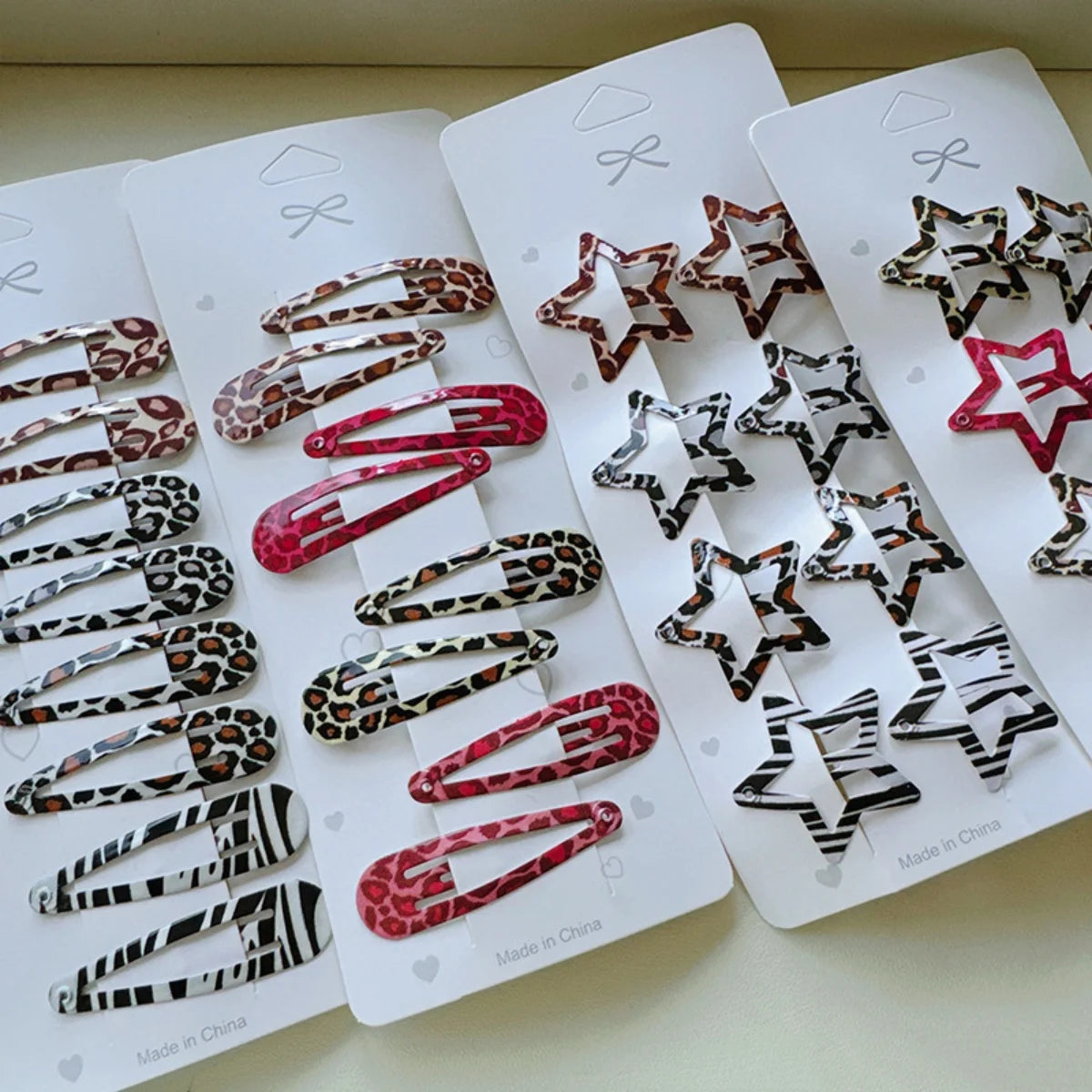 8 Piece Leopard Print Hair Clips Set for Women - Smarsty