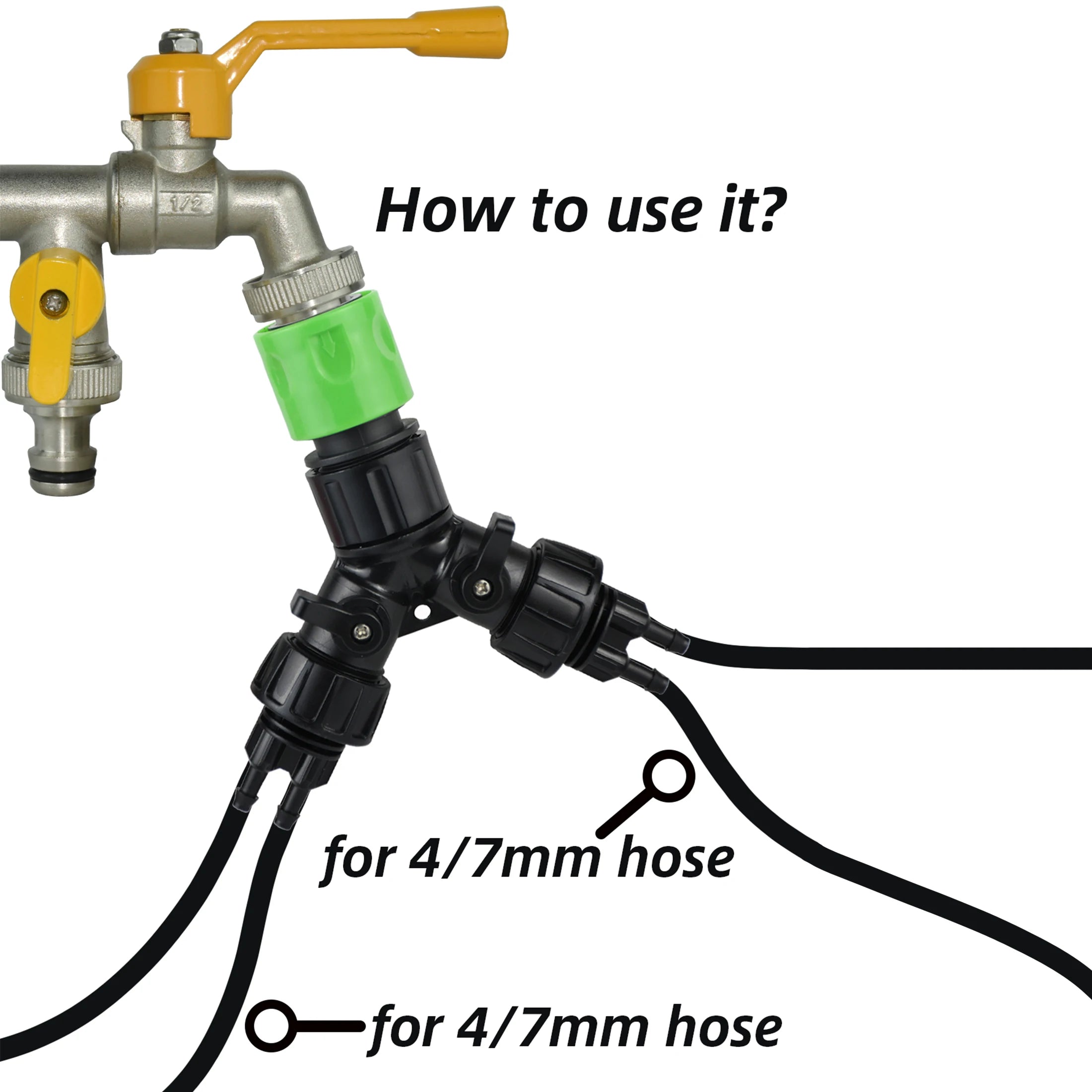 KESLA 4-Way Drip Irrigation Tap Adapter for Gardens - Smarsty