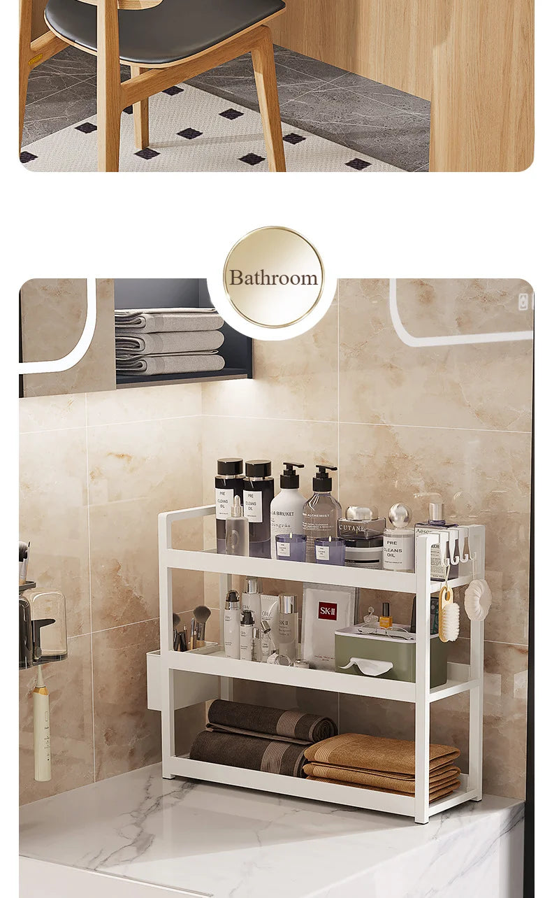 3-Tier Multifunctional Storage Shelf,Space-Saving Desktop Shelf,Desk Shelf,organizer,Non-slip Design and Easy To Assemble by Smarsty