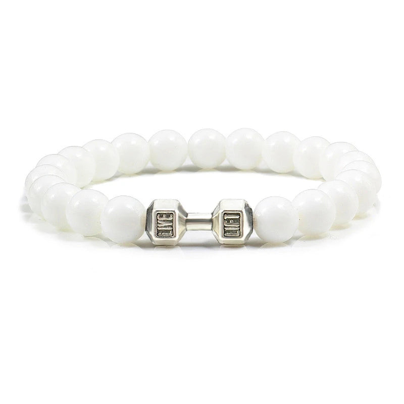Natural Stone Dumbbell Bead Bracelet for Energy and Style - Smarsty