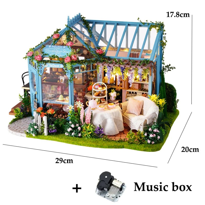 Wooden Miniature Doll House 3D Puzzle Assembly Building Model Kit Small Room Toys Home With Furniture Lighting Wooden Craft Gift by Smarsty