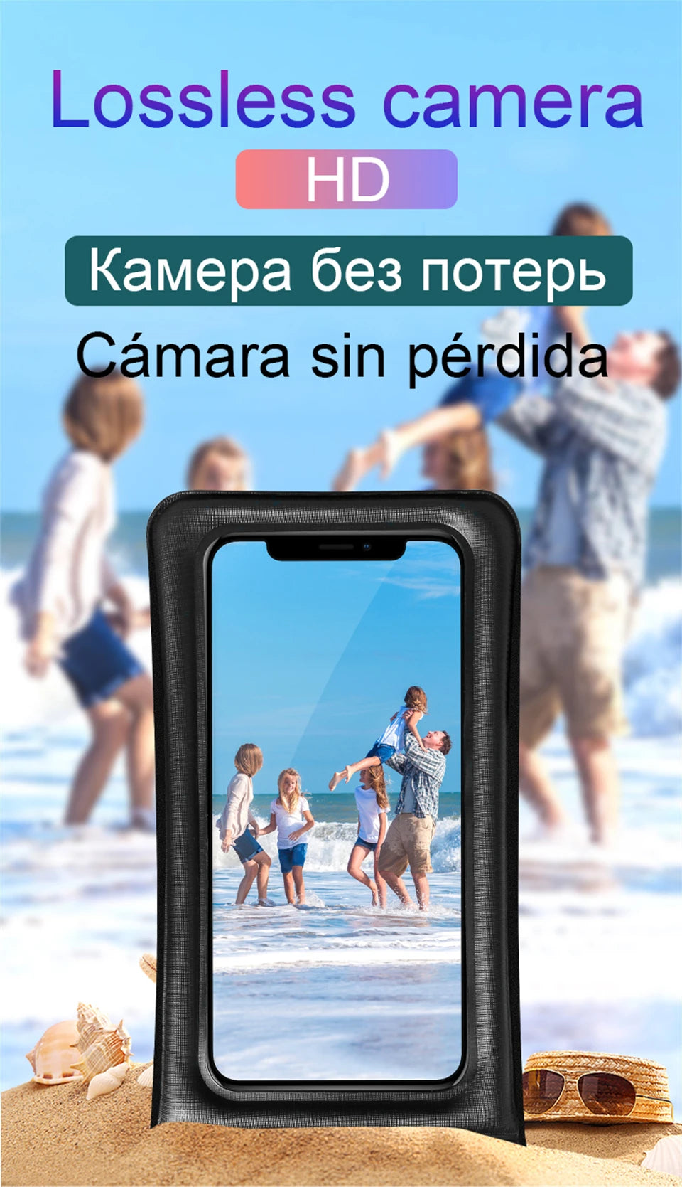 Smarsty IP68 Universal Waterproof Phone Case With Clear Touch -