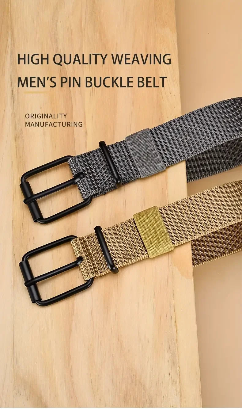 Mens Durable Nylon Canvas Belt Heavy Duty Tactical Workbelt - Smarsty