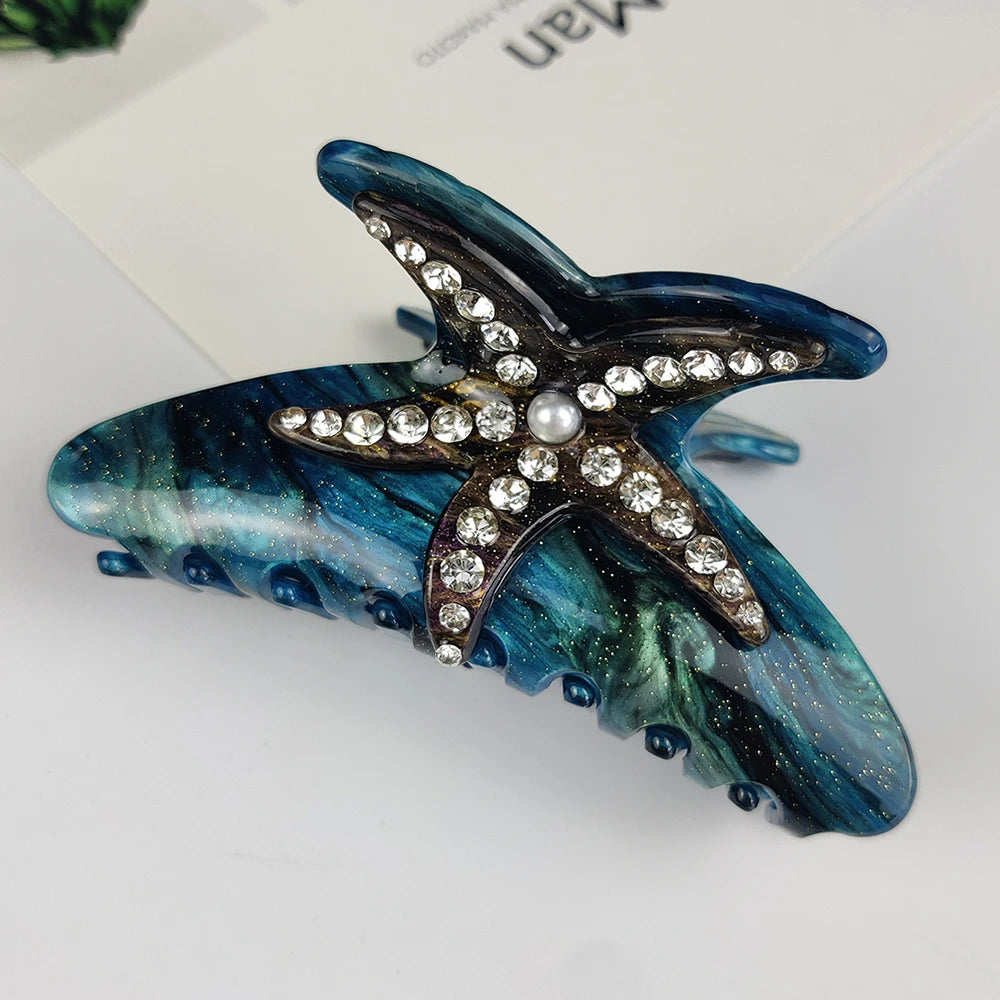 Handmade Large Sea Hair Claw Clips Acetate Beach Starfish - Smarsty