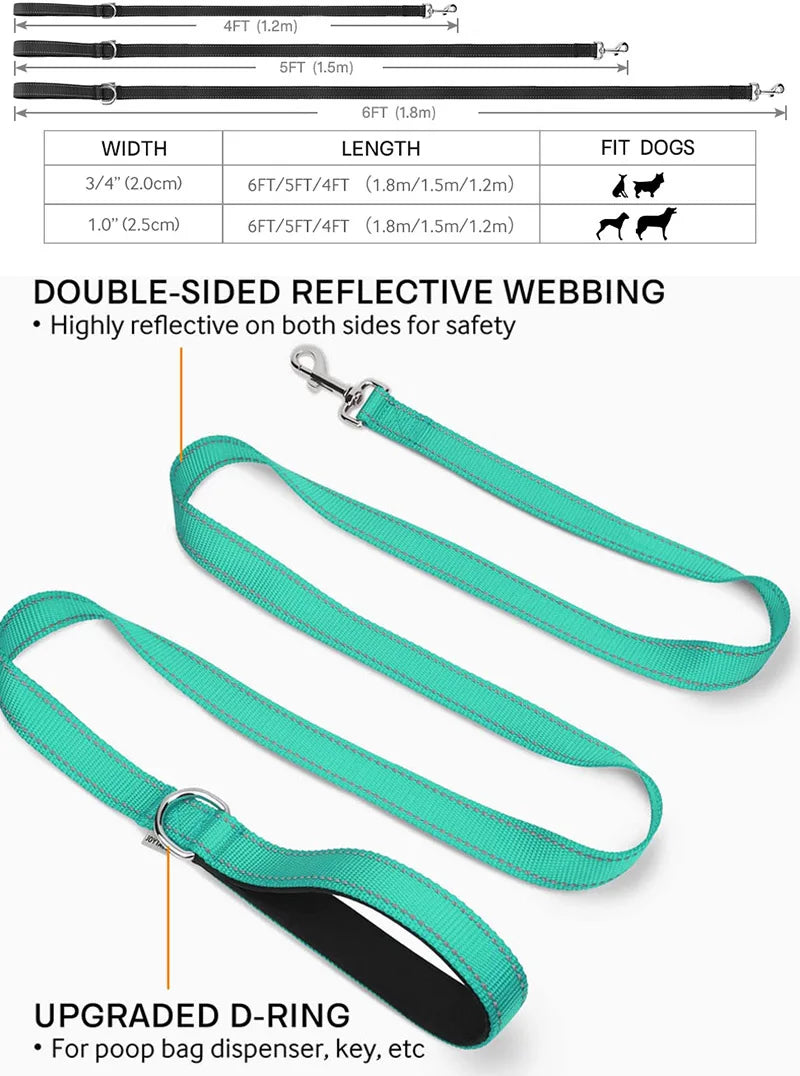 Reflective Dog Harness Leash for Safe Night Walks - Smarsty