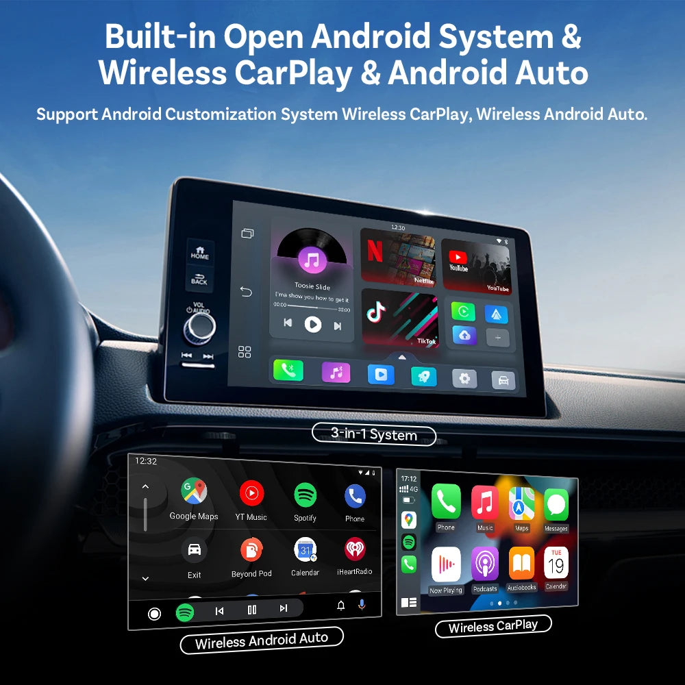 Wireless CarPlay Android Auto Adapter with Built in Apps - Smarsty