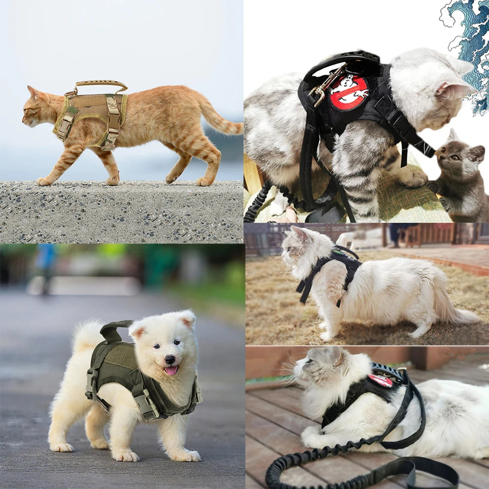 Adjustable Tactical Puppy Harness and Leash for Training - Smarsty