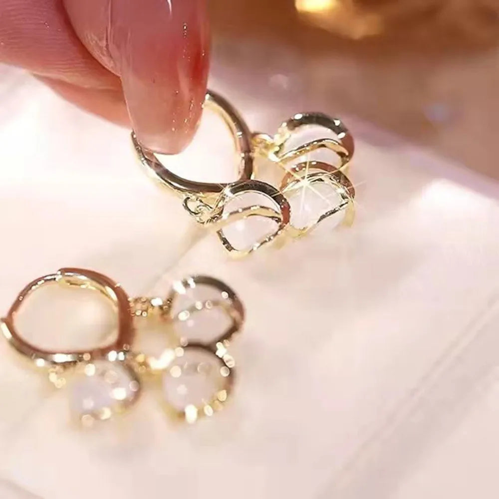 Pearl Long Earrings With Rhinestones For Wedding Fashion - Smarsty