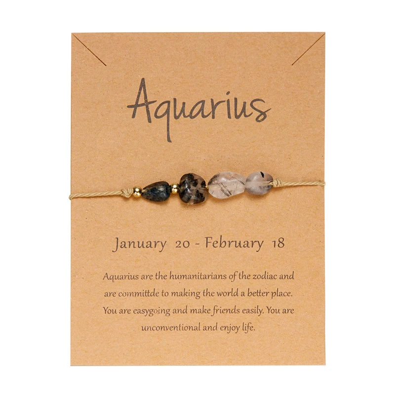 12 Constellation Natural Stone Beads Bracelets for Zodiac Signs - Smarsty