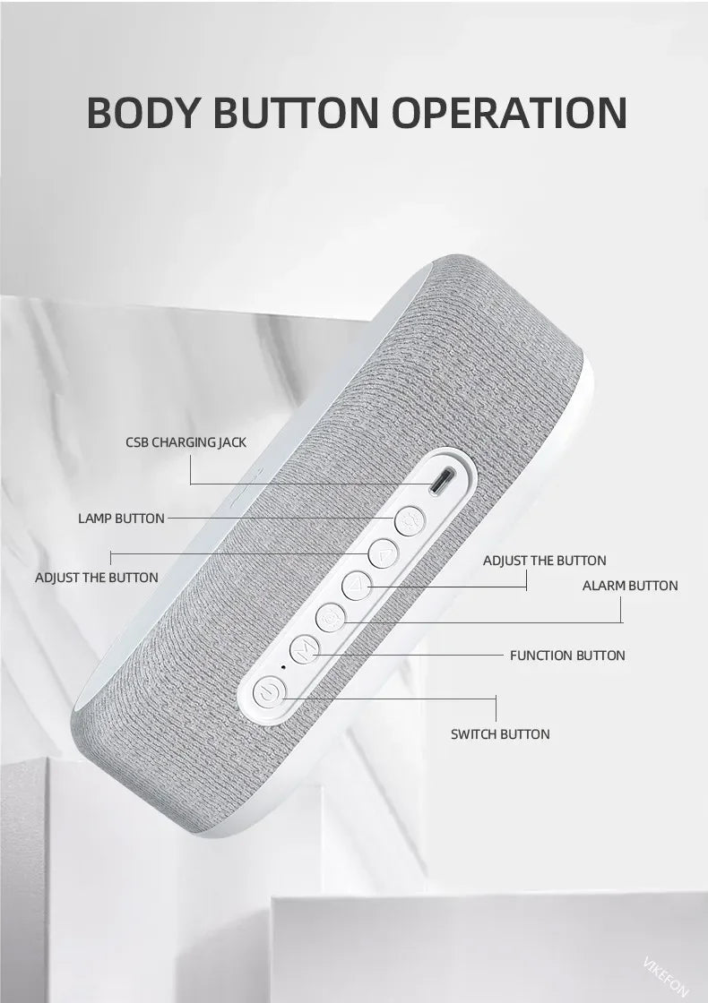 Alarm Clock Wireless Charger Night Light Thermometer Dock - Smarsty