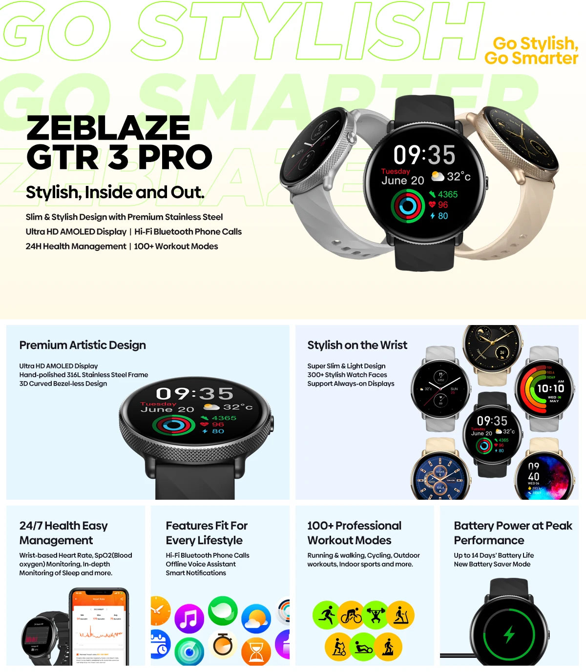 Zeblaze GTR 3 Pro Smart Watch With Voice Calling - Smarsty