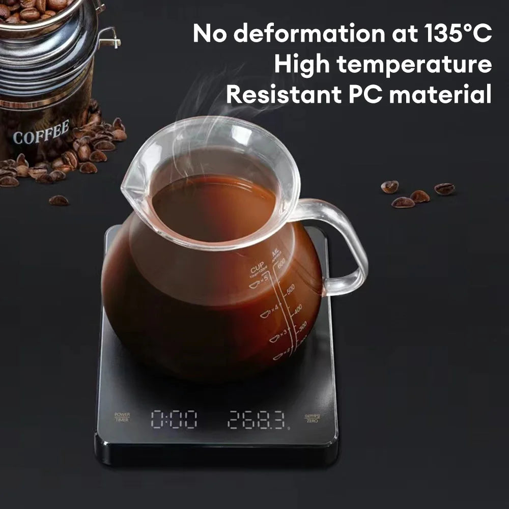 Digital Coffee Scale with Timer and LED Display - Smarsty