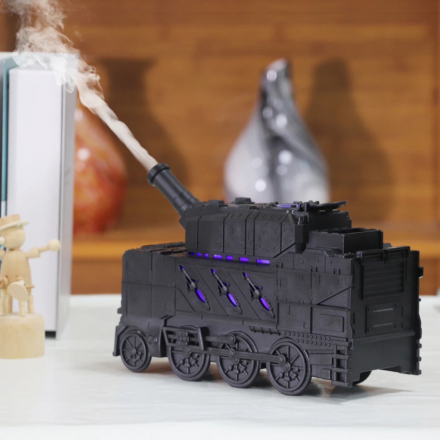 Ship Train Shape Ultrasonic Humidifier With Colorful Lights - Smarsty