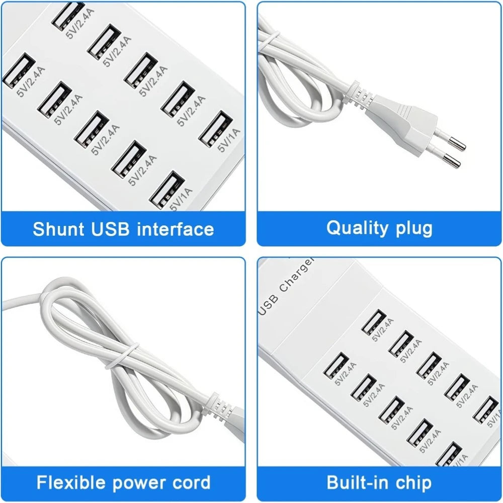 Portable USB Power Charger With Fast Charging Ports - Smarsty