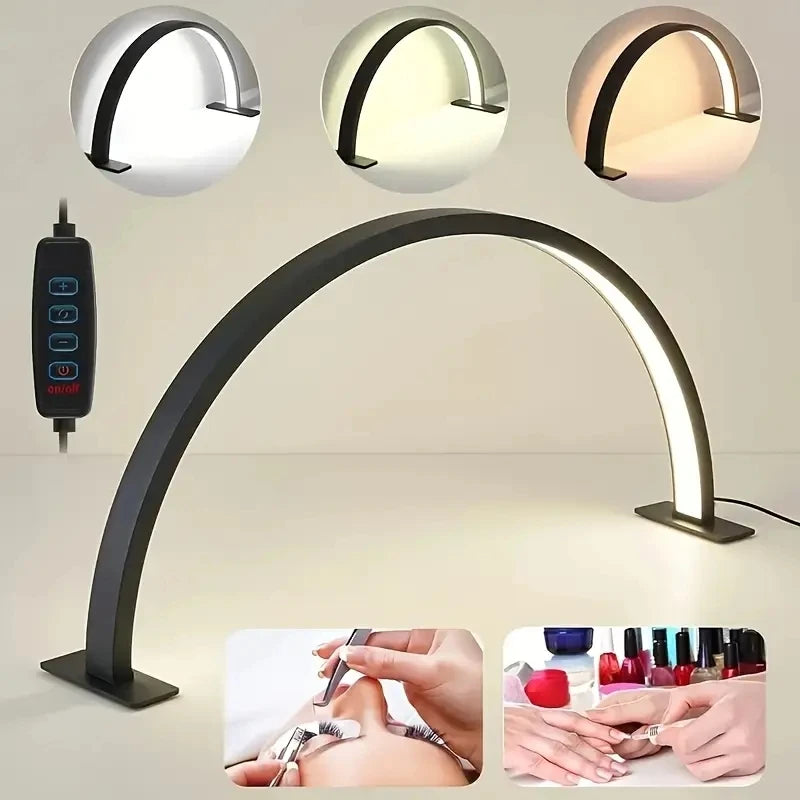 New Moon Nail Work Lamp - Beauty Work Desk Lamp, Three-color USB Power Supply - Black/White/Pink, Suitable for Nail Art, Eyelash - Smarsty