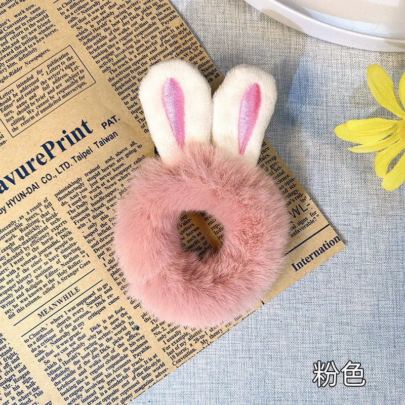 Cute Plush Hair Ties For Women Soft Elastic Bands Set - Smarsty