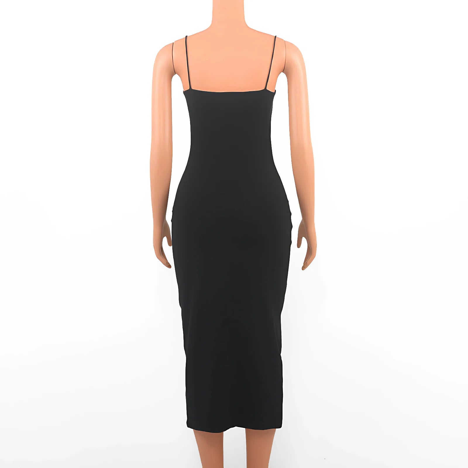 Summer Black Sexy Dress Women Streetwear Sleeveless Backless Solid Spaghetti Strap Bodycon Casual Clubwear Elegant Party Dresses - Smarsty