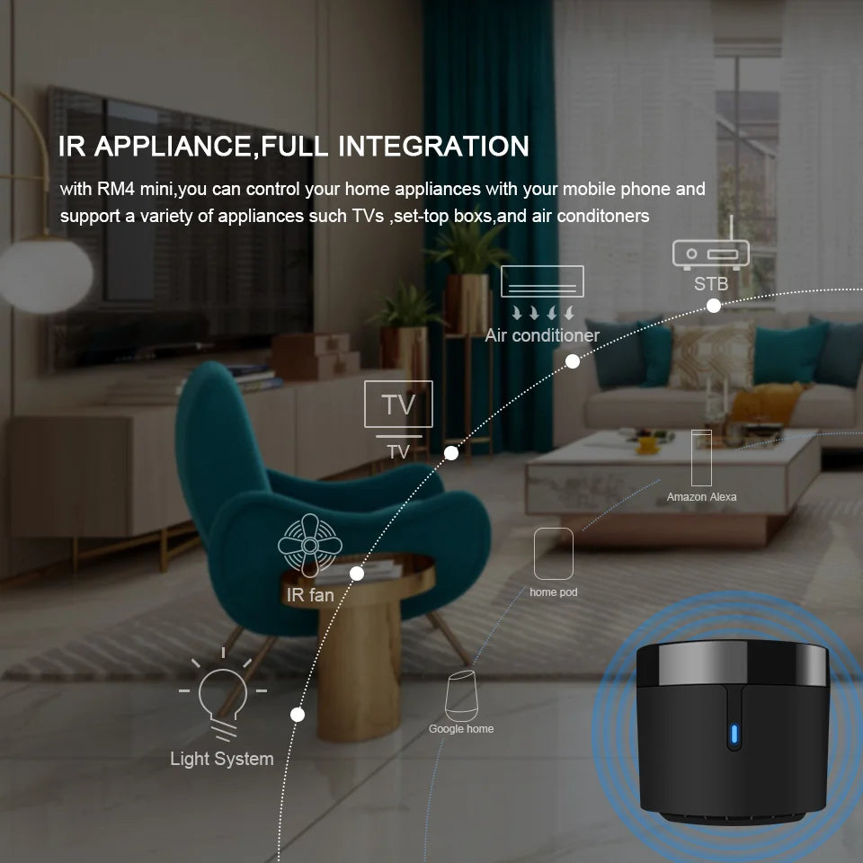Broadlink RM4 Mini Smart Remote Control for Home Automation - Smarsty