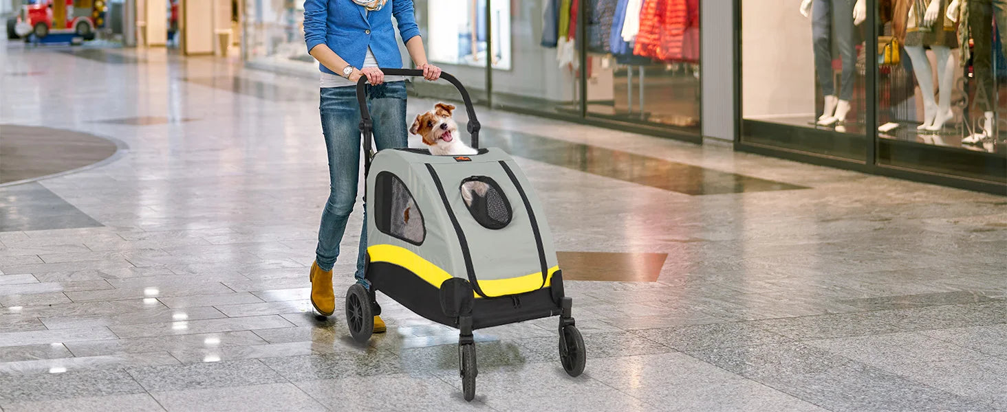 Premium Dog Stroller Foldable Travel Cart for All Breeds - Smarsty