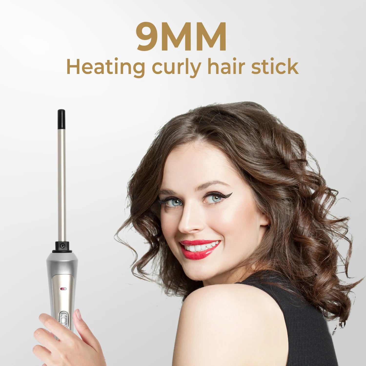 Professional 9mm Hair Curling Iron for Salon Quality Curls - Smarsty