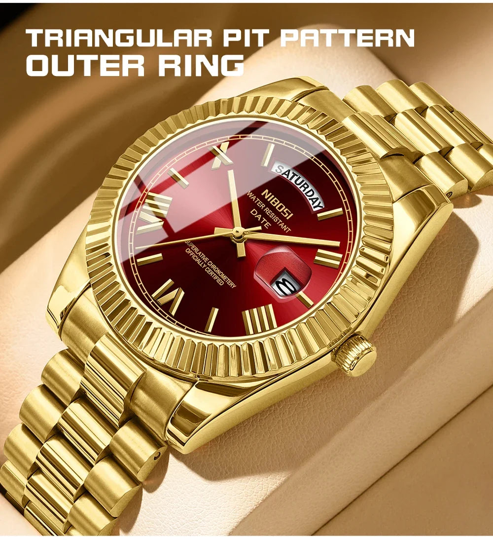 NIBOSI Luxury Stainless Steel Quartz Watch for Men - Smarsty