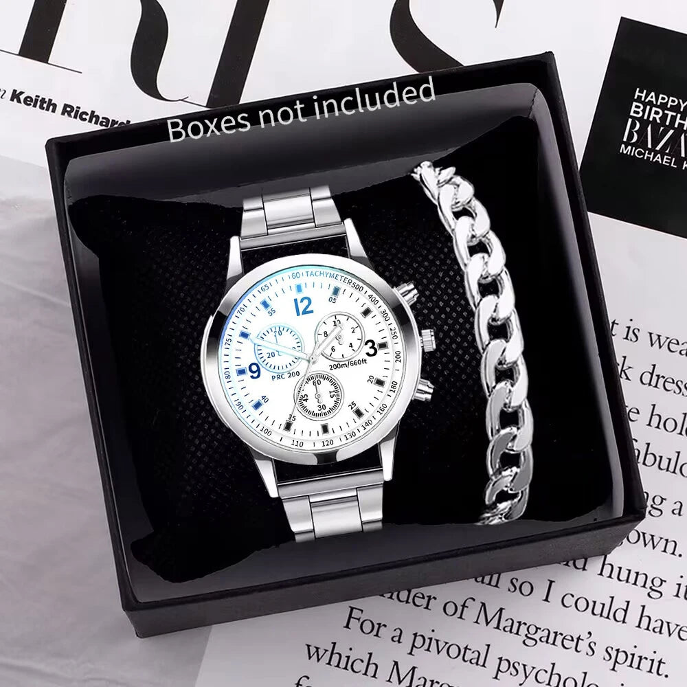 Men's Business Quartz Watch with Stainless Steel Band - Smarsty