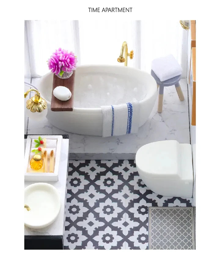 DIY Doll House Miniature Dollhouse With Furnitures Wooden House Miniaturas Toys For Children New Year Christmas Gift A by Smarsty