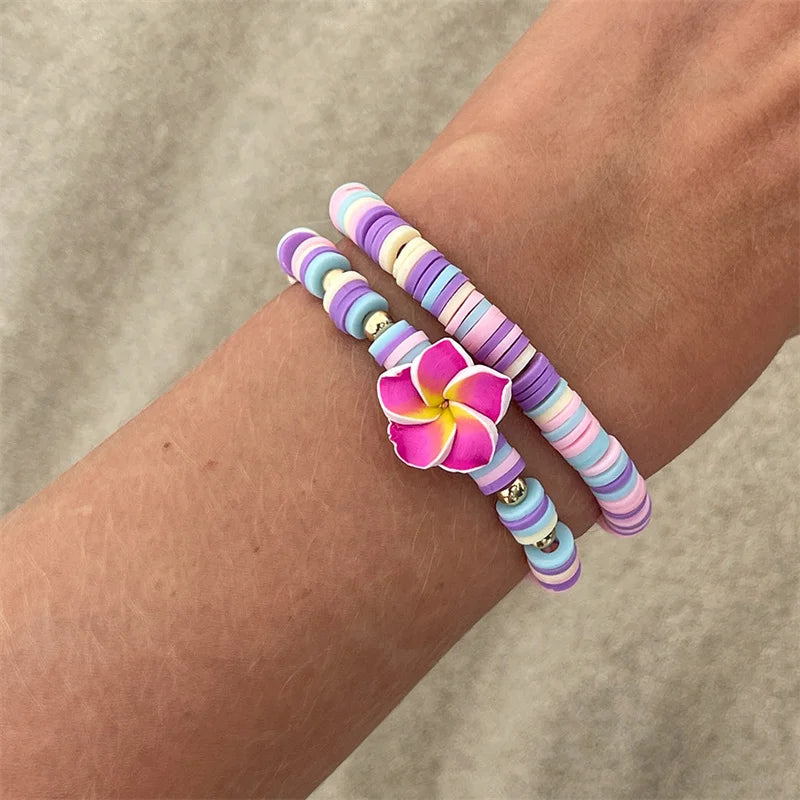 Multicolor Polymer Clay Beads Bracelets Set for Women - Smarsty