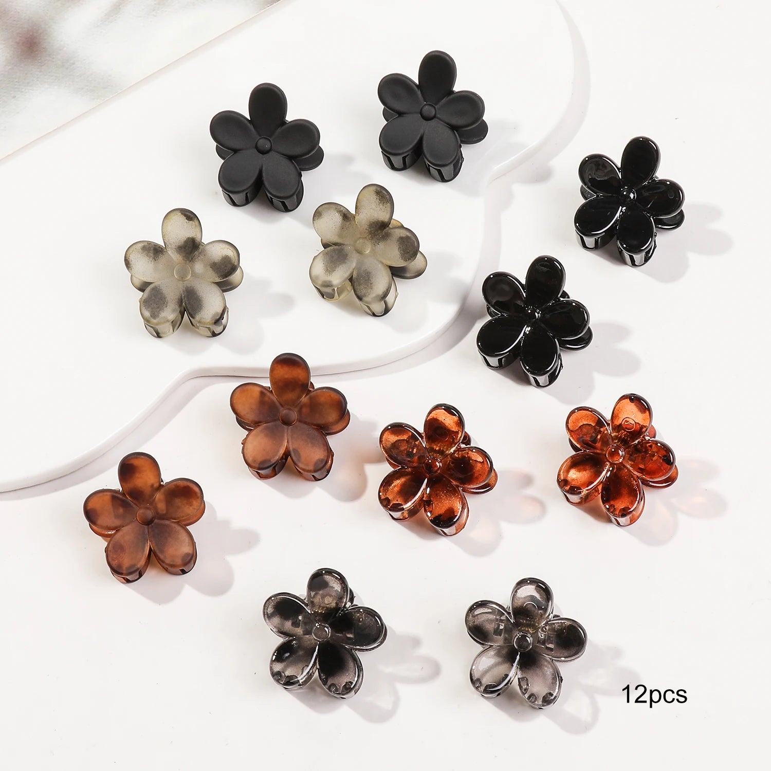 Mini Flower Hair Clips Pack Creaseless Claw Clips For Bangs - Smarsty