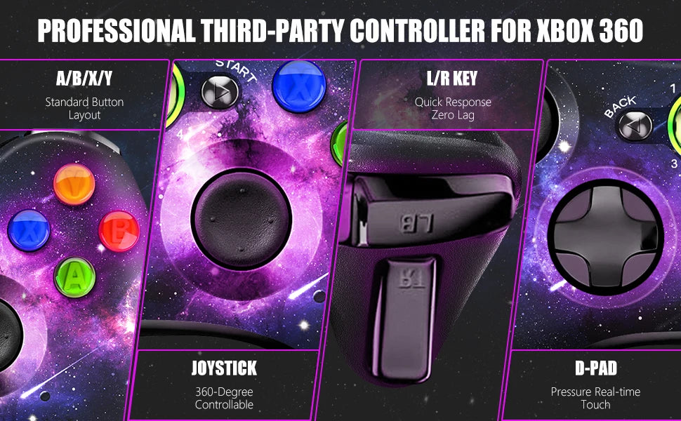 USB Wired Game Controller for Xbox 360 with Enhanced Precision - Smarsty