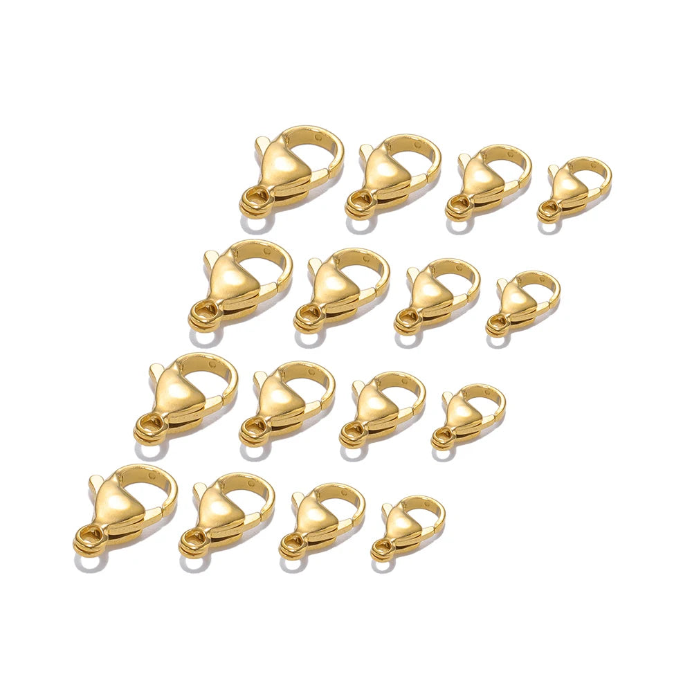 18K Gold Stainless Steel Lobster Clasps for Jewelry Making - Smarsty