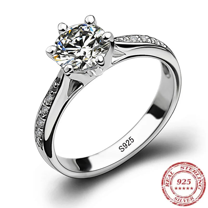 Luxury 925 Sterling Silver Diamond Ring for Women - Smarsty