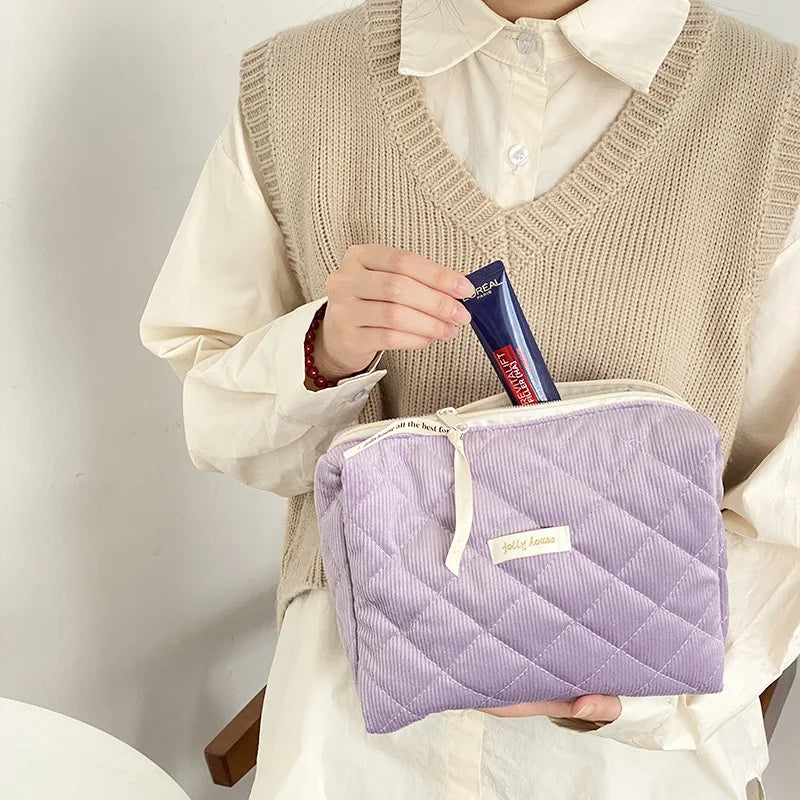 Large Capacity Women's Cosmetic Bags Cases Casual Ladies Small Storage Bag with Zipper Female Travel Clutch Bag Small Handbags - Smarsty