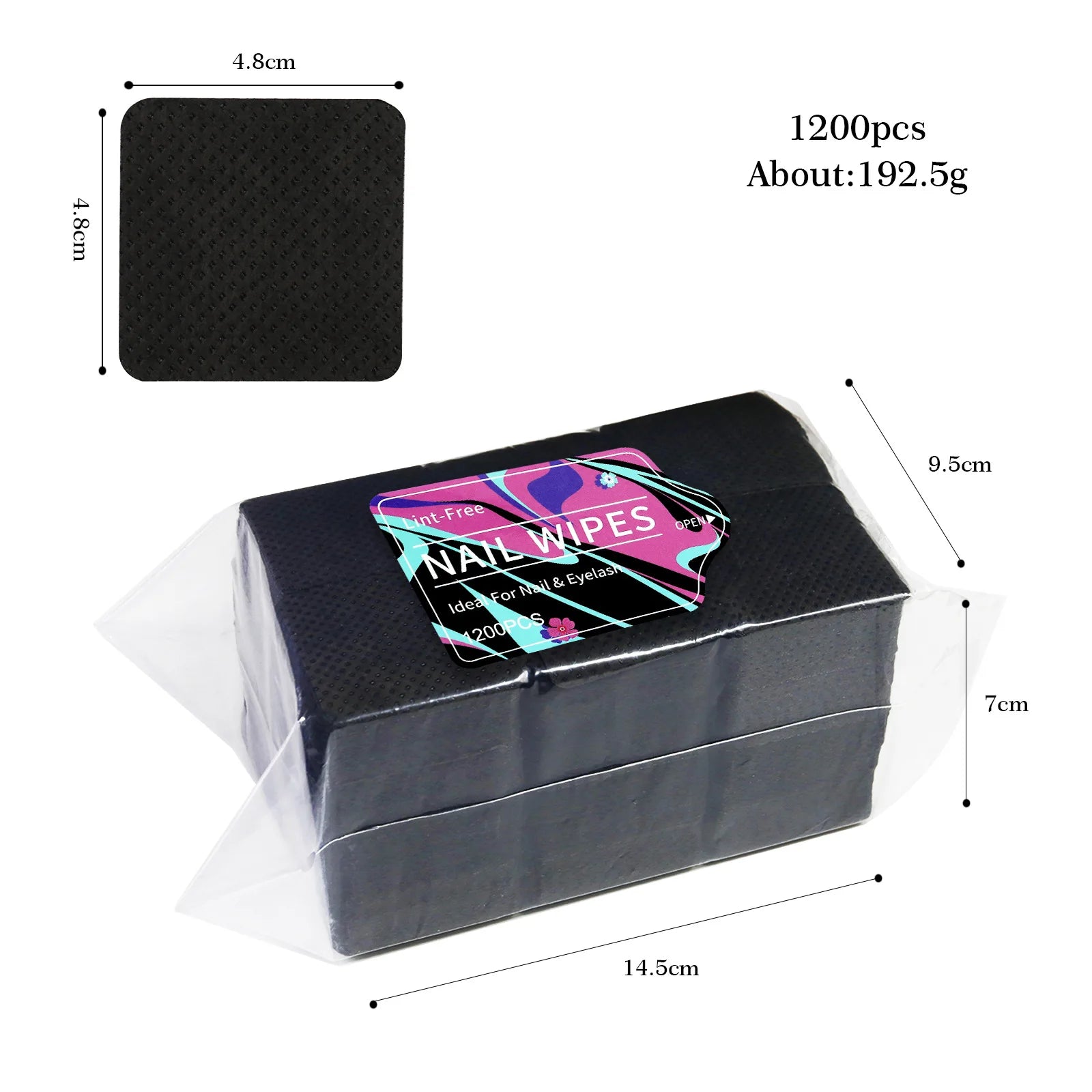 1080pcs Boxed Nail Art Lint-Free Eyelash Glue Wipes Paper Gel Polish Remover Clean Glue Cotton Pads Beauty Cleaning Tools - Smarsty